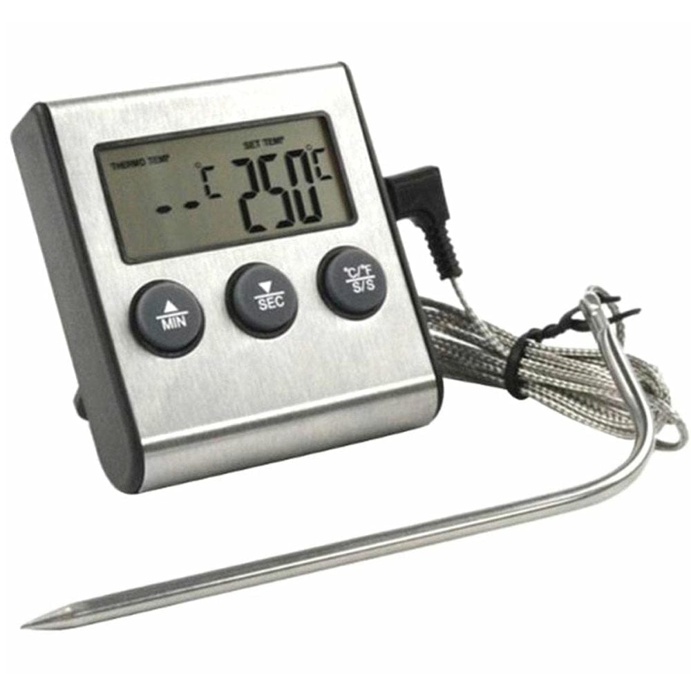 Digitalni LCD inox kuhinjski termometer do 250°C sonda 100cm