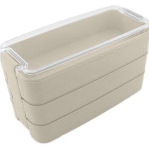 Prenosna lunch box posoda za hrano 900ML + pribor bež AKCIJA