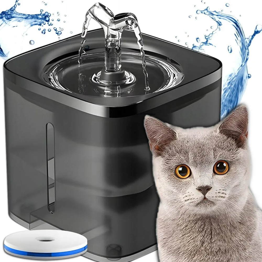 Avtomatska senzorska fontana in napajalnik za mačke in pse 2000ml USB črna