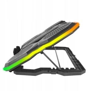 LED RGB igralna LCD hladilna podloga za prenosni računalnik 5x ventilator 2x USB BREVA