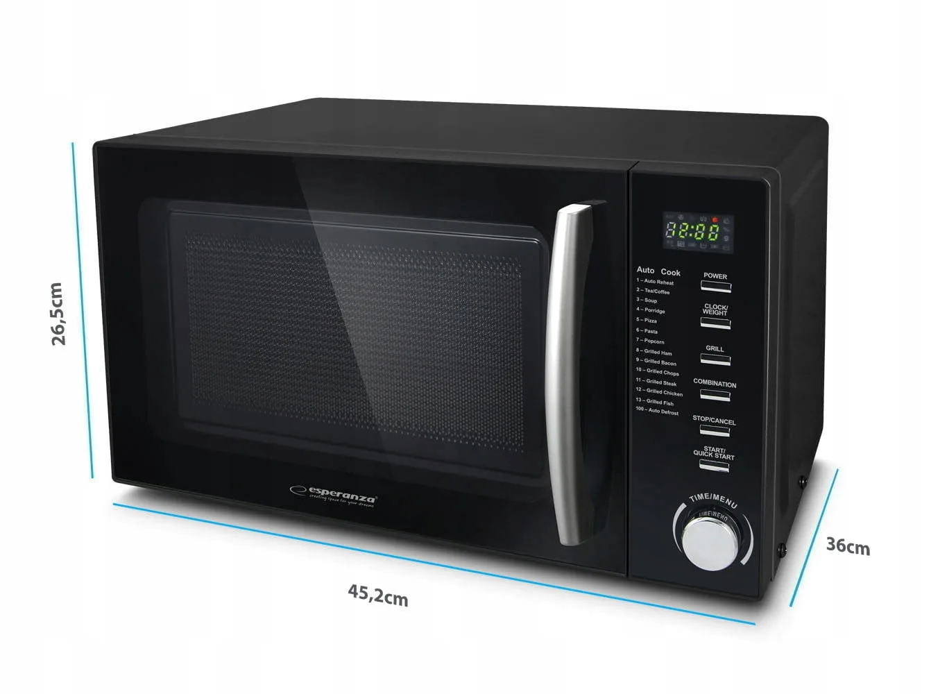 1200W LCD mikrovalovna pečica + žar 20L COCINERO - Image 4