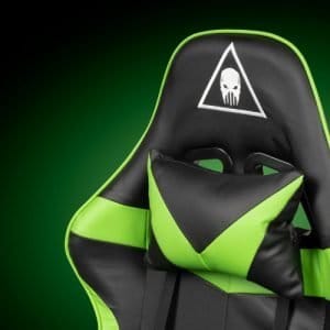 Nastavljiv oblazinjen igralni računalniški stol z oporo za noge GX-150 črn