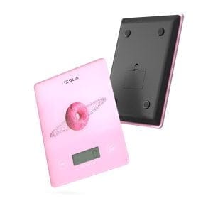 Steklena LCD kuhinjska tehtnica do 5kg roza