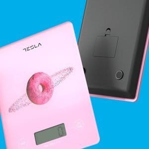 Steklena LCD kuhinjska tehtnica do 5kg roza