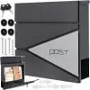 [ "Modern mailbox anthracite stainless steel X1 with space for newspapers" ]