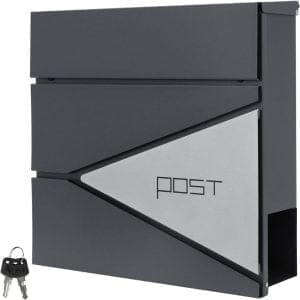 Moderni poštni nabiralnik z režo za časopise antracit + inox X1