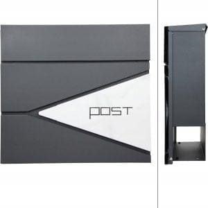 Moderni poštni nabiralnik z režo za časopise antracit + inox X1