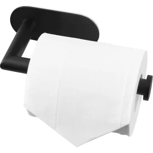Inox samolepilno držalo za WC papir 15cm črno 15 Črno inox samolepilno držalo za WC papir
