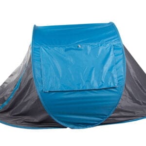 a blue and grey tent