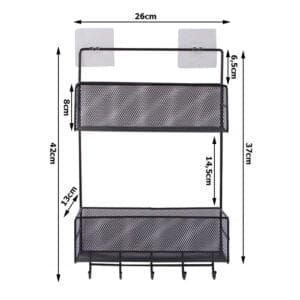Kovinski stenski organizator 5 kljukic 37x26cm
