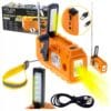 Pohodniški aku. 1200mAh solarni FM radio na dinamo LED powerbank SOS