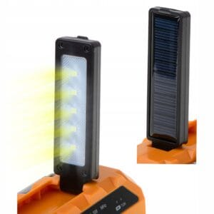 Pohodniški aku. 1200mAh solarni FM radio na dinamo LED powerbank SOS