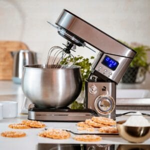 1300W večnamenski inox planetarni kuhinjski robot LCD 5L 23 Inox planetarni kuhinjski robot z LCD zaslonom in 5L posodo