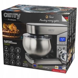 1300W večnamenski inox planetarni kuhinjski robot LCD 5L 31 Inox planetarni kuhinjski robot z LCD zaslonom in 5L posodo