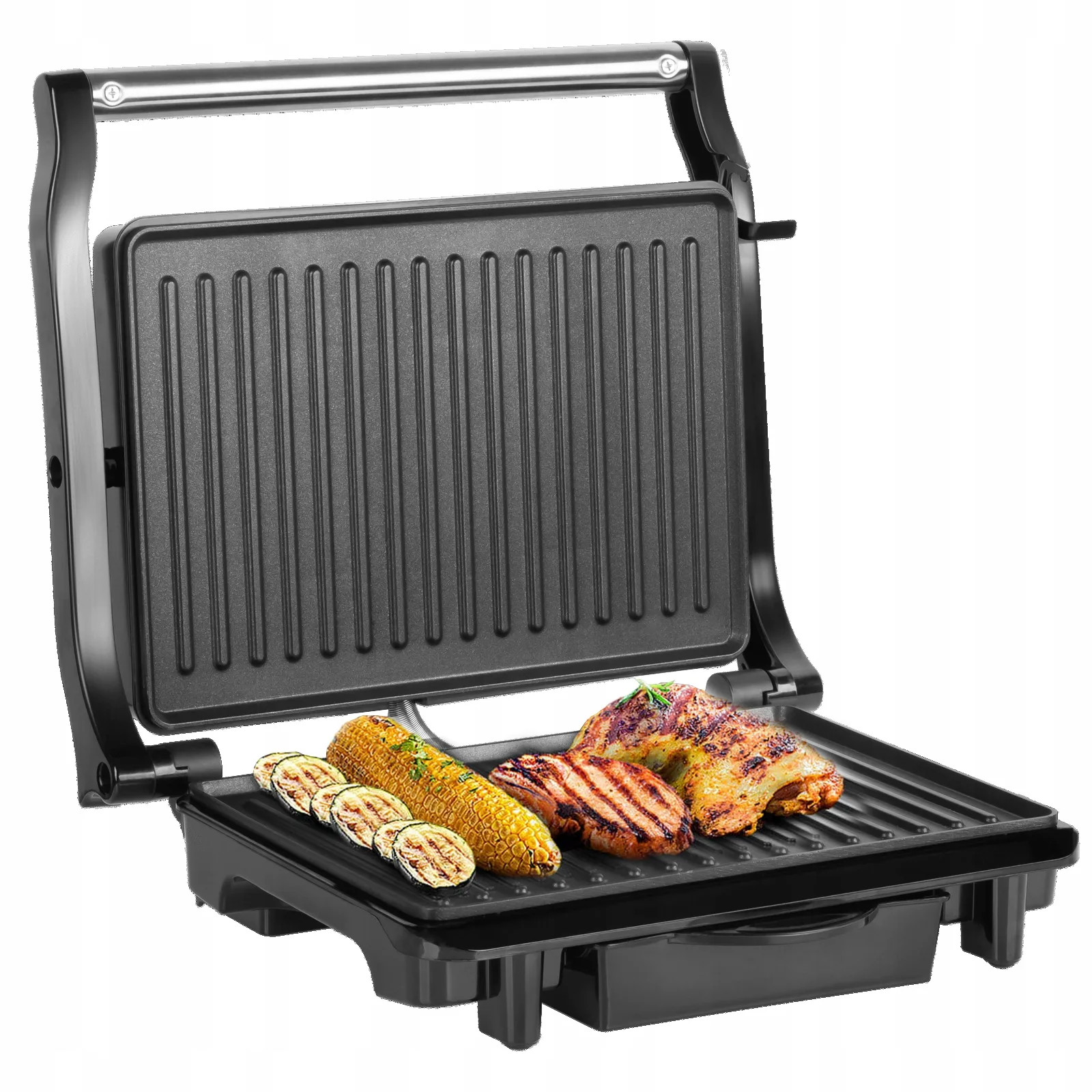 Toster od nehrđajućeg čelika od 1500 W i kontaktni roštilj za sendviče panini roštilj 2 Toster od nehrđajućeg čelika 1500W i kontaktni roštilj za sendviče, panini roštilj