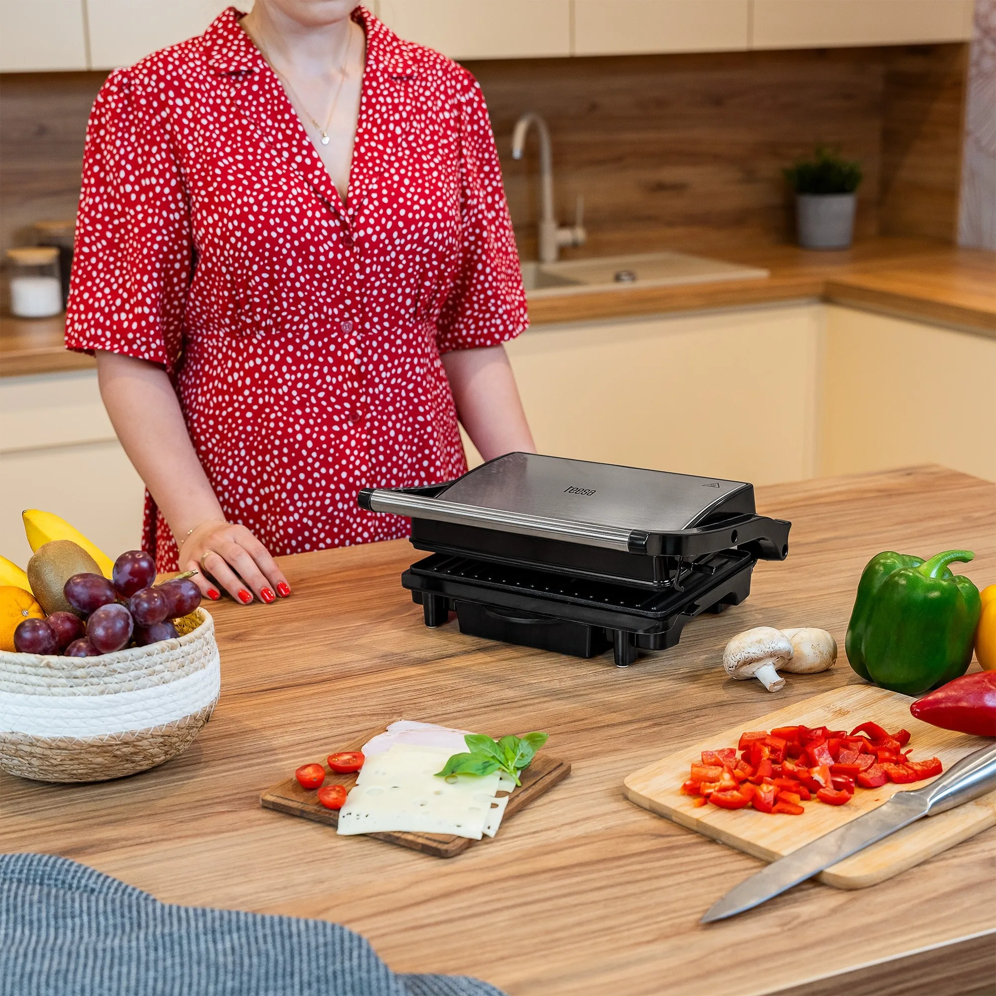 Toster od nehrđajućeg čelika od 1500 W i kontaktni roštilj za sendviče panini roštilj 10 Toster od nehrđajućeg čelika od 1500 W i kontaktni roštilj za sendviče, panini roštilj - slika 9