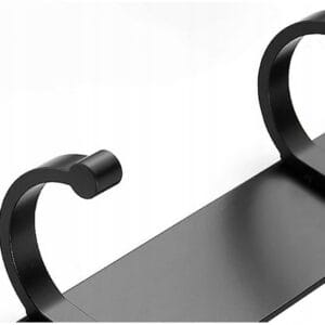 Črni stenski obešalnik 38cm za obešanje oblačil 5x kljuke