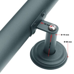 a metal pole with a screw
