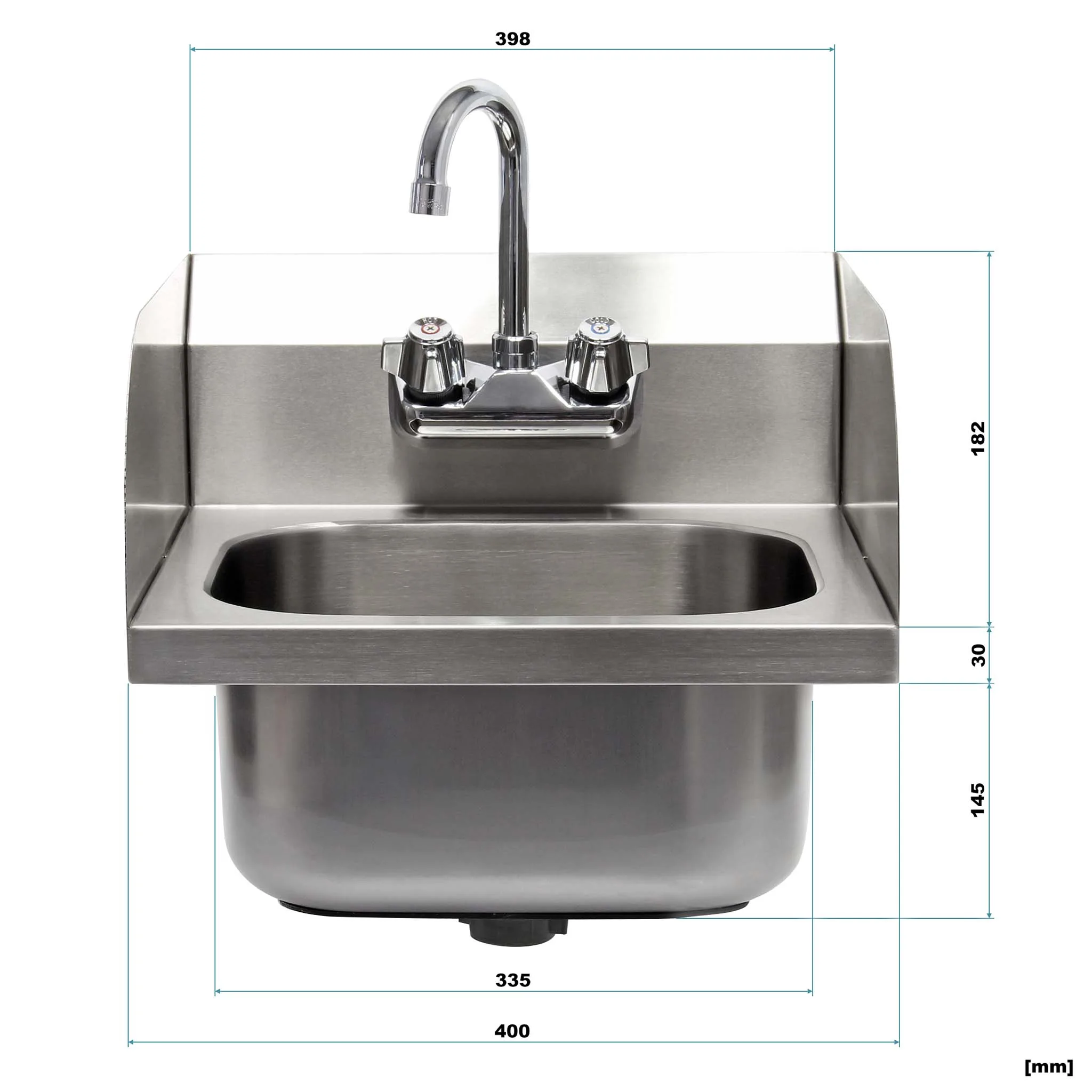 a stainless steel sink with a faucet