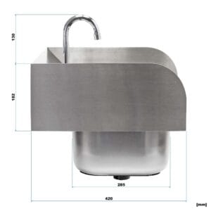 a stainless steel sink with a faucet