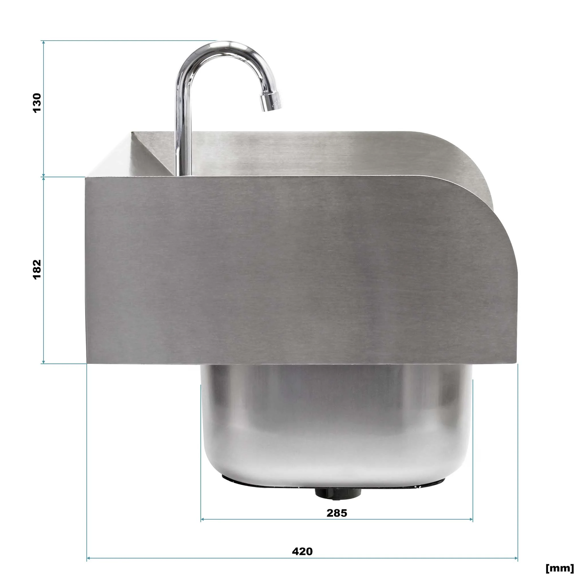 a stainless steel sink with a faucet
