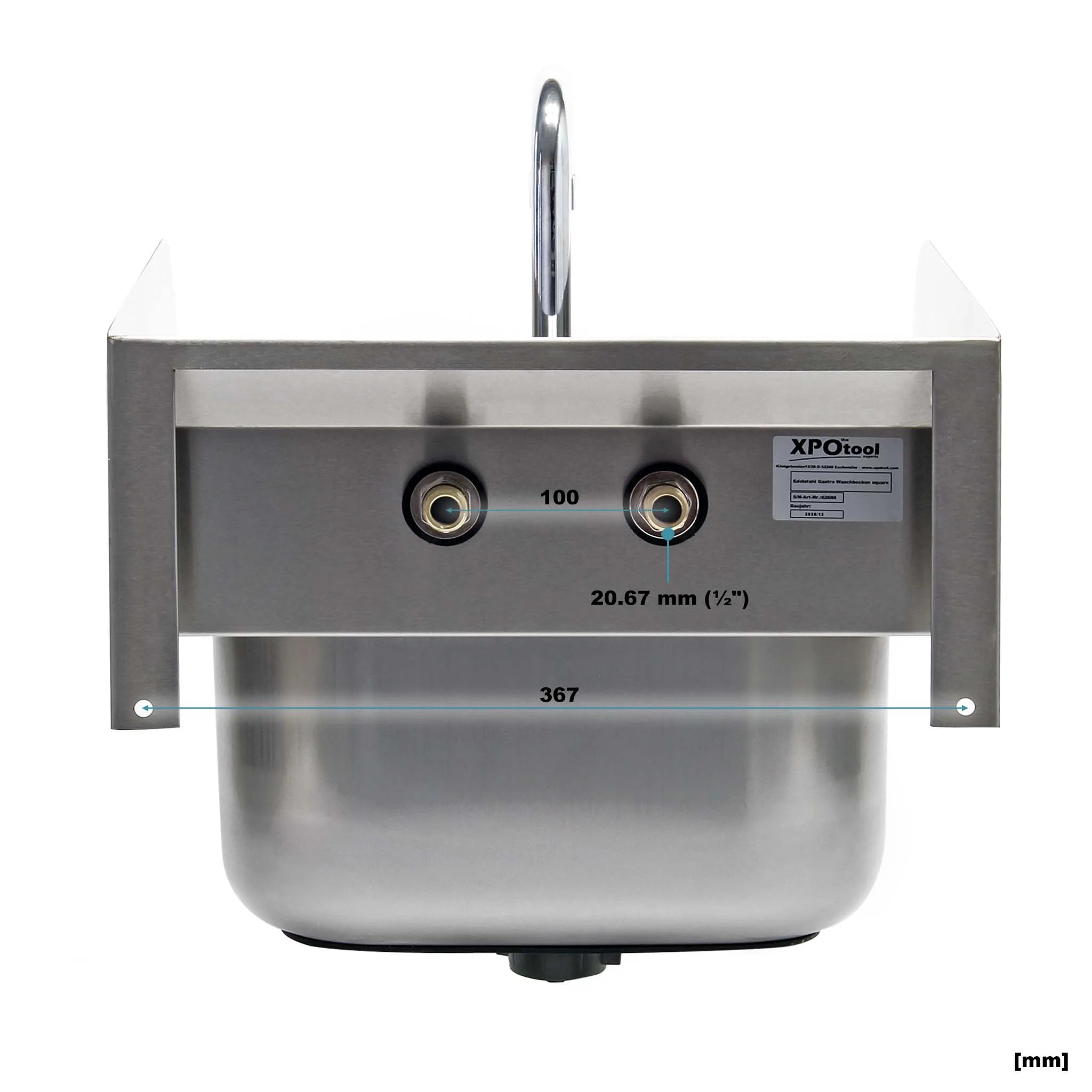 a stainless steel sink with a faucet
