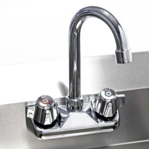 a close up of a faucet
