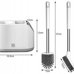 a diagram of a toilet brush and a brush holder