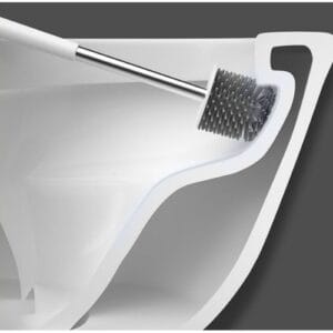 a toilet brush in a bowl