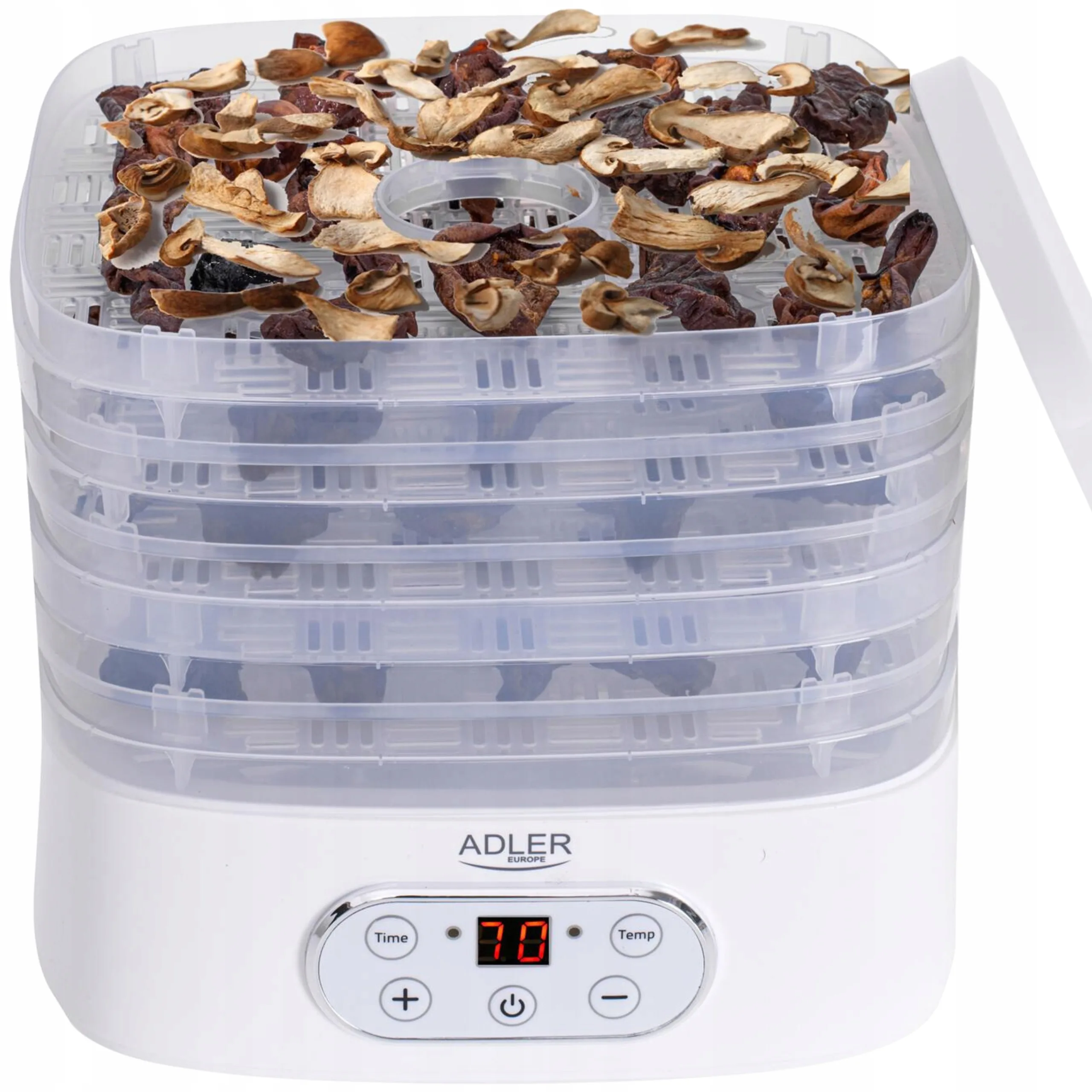 a white food dehydrator with a lid