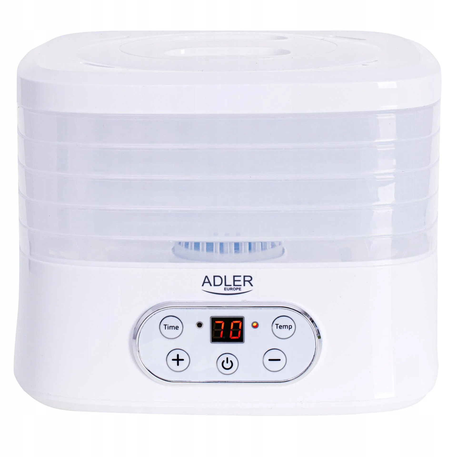 a white box with buttons and a display