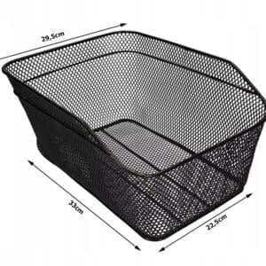 Kovinska kolesarska košara za prtljažnik kolesa črna 33cm 22 Kovinska kolesarska košara za prtljažnik kolesa črna 33cm