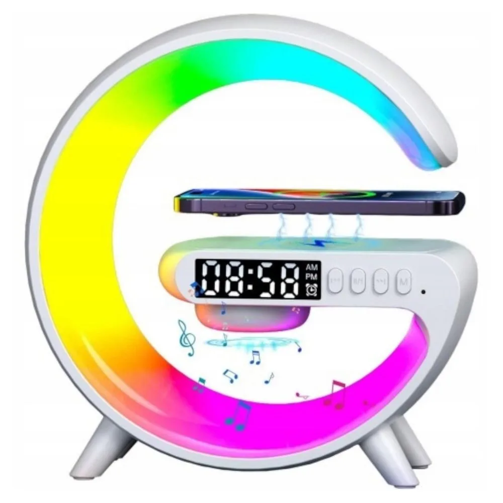 3v1 aku LED RGB svetilka bluetooth zvočnik budilka in polnilec USB AKCIJA