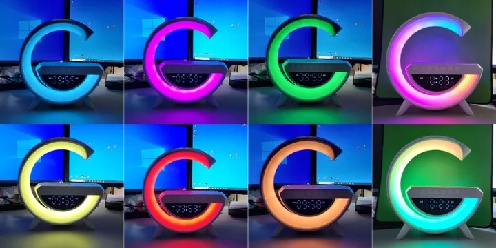 3v1 aku LED RGB svetilka bluetooth zvočnik budilka in polnilec USB AKCIJA - Image 6