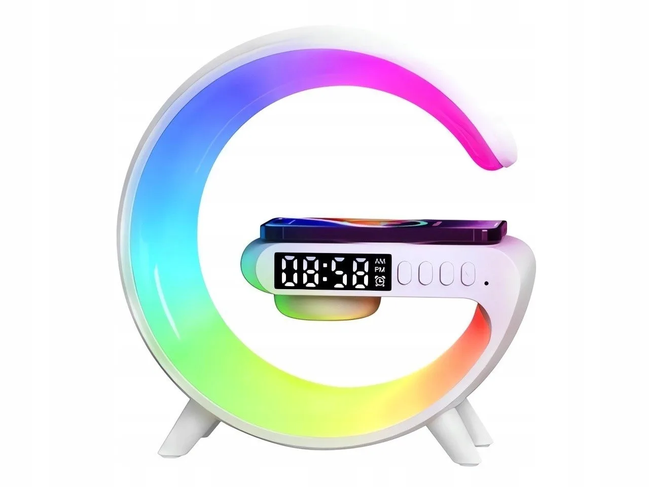 3v1 aku LED RGB svetilka bluetooth zvočnik budilka in polnilec USB AKCIJA - Image 5