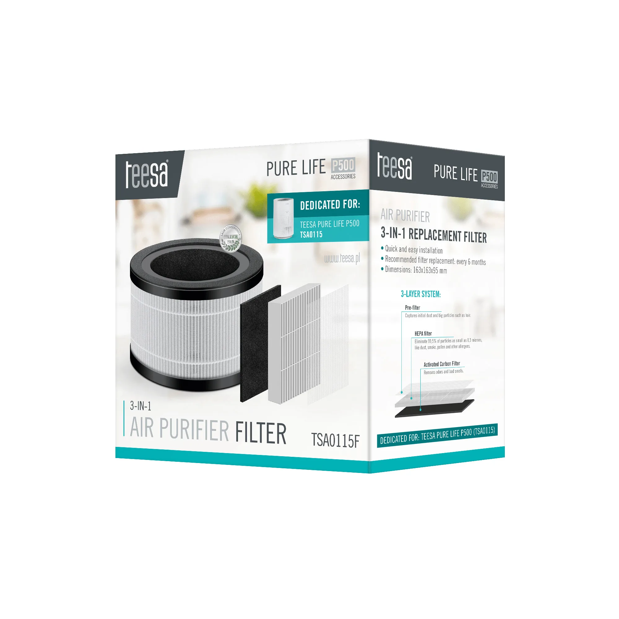 Nadomestni HEPA filter za čistilec zraka PURE LIFE P500 - Image 3