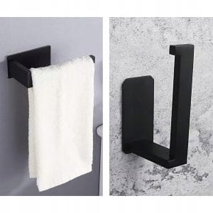 Inox samolepilno 3M stensko držalo za WC papir 14cm črno 18 Črno inox samolepilno stensko držalo za WC papir