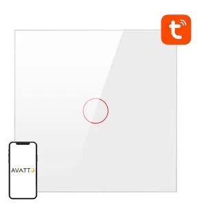 Smart glass LED WiFi dodirni prekidač TUYA 1-kanalni bijeli Alexa Google Assistant