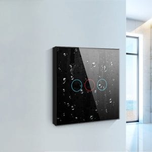 Pametno stekleno LED WiFi stikalo touch TUYA 2-kanalno belo Alexa Google Assistant