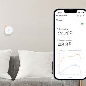 Okrogel pametni senzor temperature in vlage ZigBee