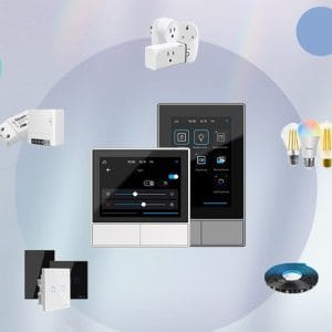 Stensko WiFi stikalo in termostat LCD touch belo eWeLink Alexa Google Assistant 23 Stensko belo LCD WiFi stikalo in termostat