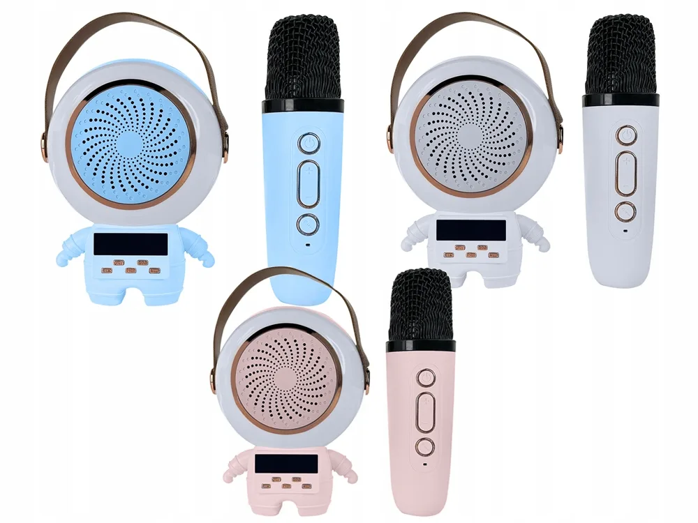 Brezžični Bluetooth 5.3 LCD karaoke zvočnik 2x mikrofon LED RGB FM - Image 6