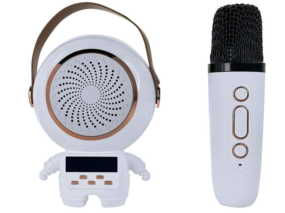 Brezžični Bluetooth 5.3 LCD karaoke zvočnik 2x mikrofon LED RGB FM - Image 8