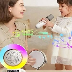 Brezžični Bluetooth 5.3 LCD karaoke zvočnik 2x mikrofon LED RGB FM 34 {
