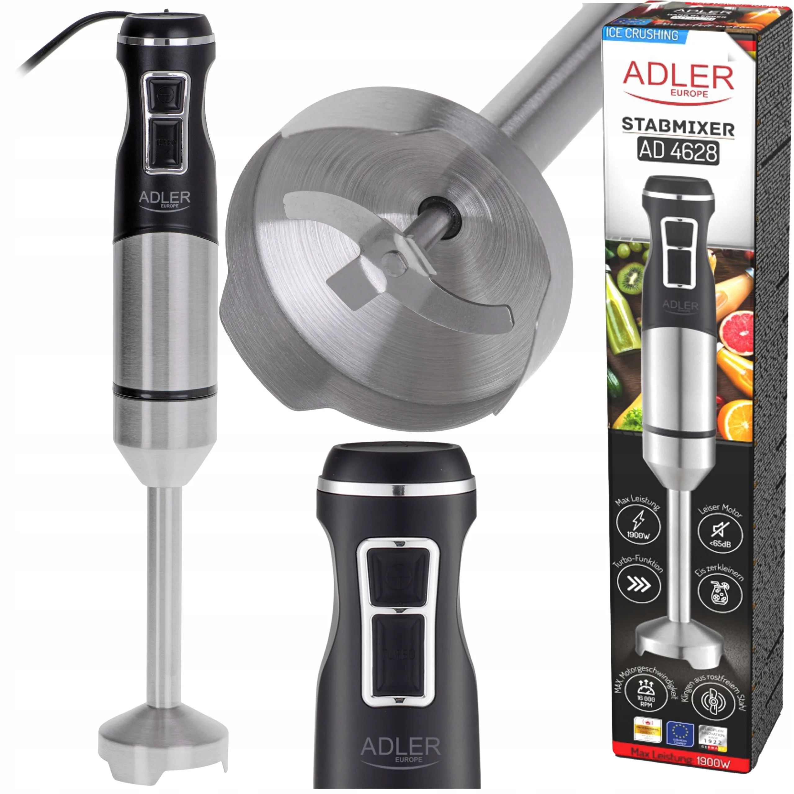 1500W inox ročni palični mešalnik in blender TURBO funkcija AKCIJA - Image 3