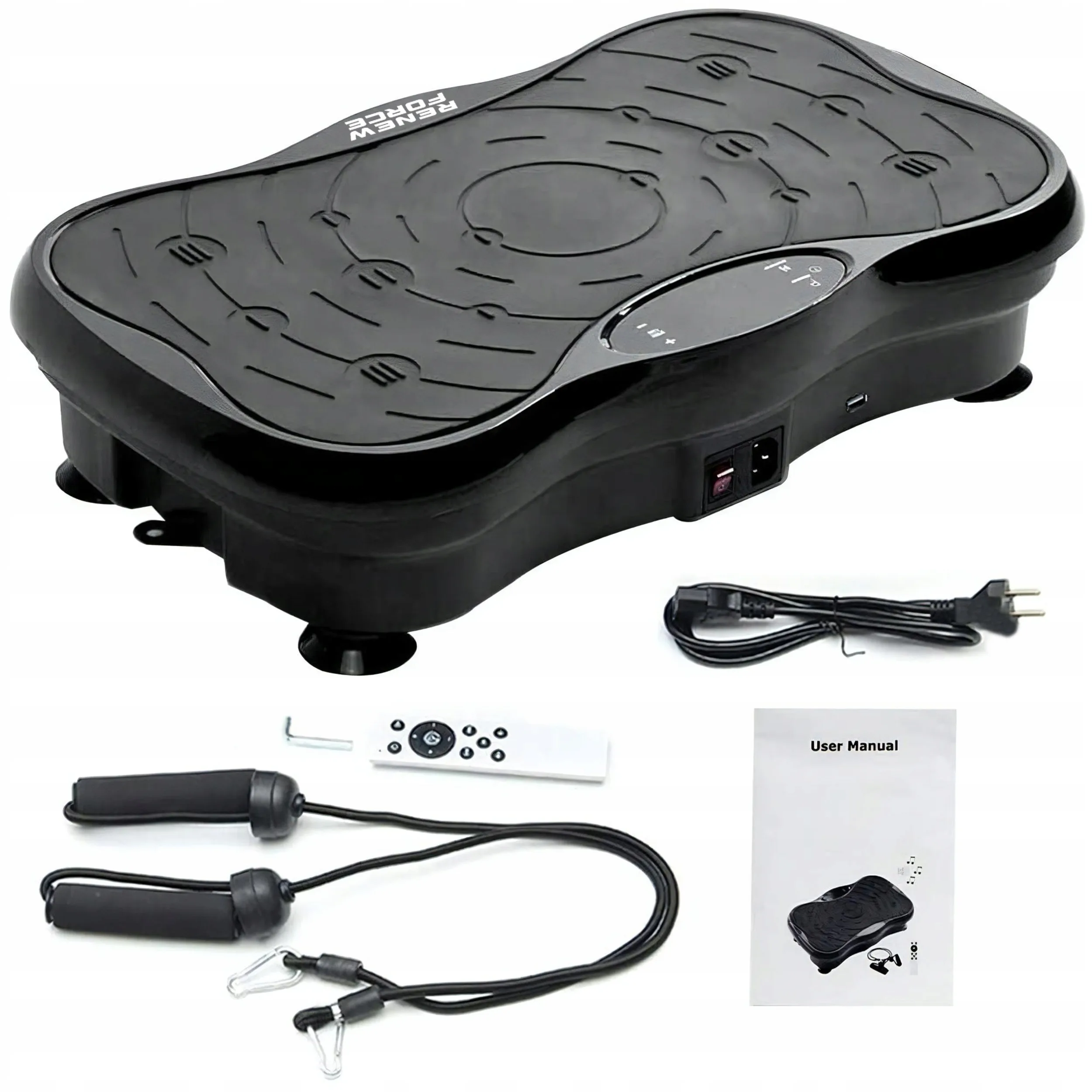 LCD fitnes platforma za vibracijsko vadbo z dodatki do 150kg črna AKCIJA - Image 7