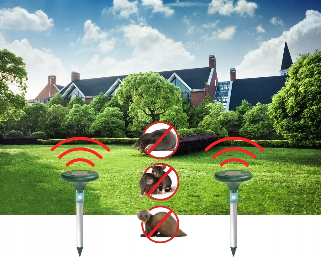 Set 2x solarni aku. 600mAh LED odganjalec voluharjev miši in krtov do 1000m2 - Image 5