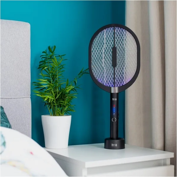 3v1 aku. električni lopar UV LED uničevalec insektov črn - Image 6