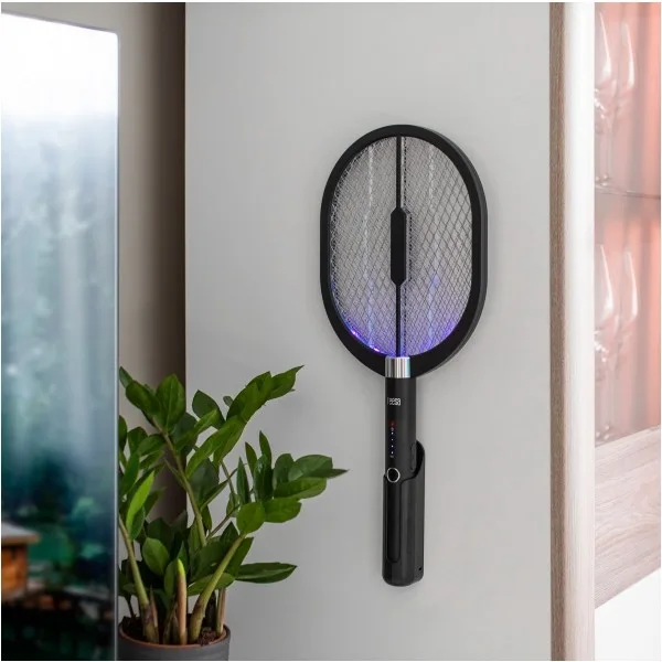 3v1 aku. električni lopar UV LED uničevalec insektov črn - Image 7