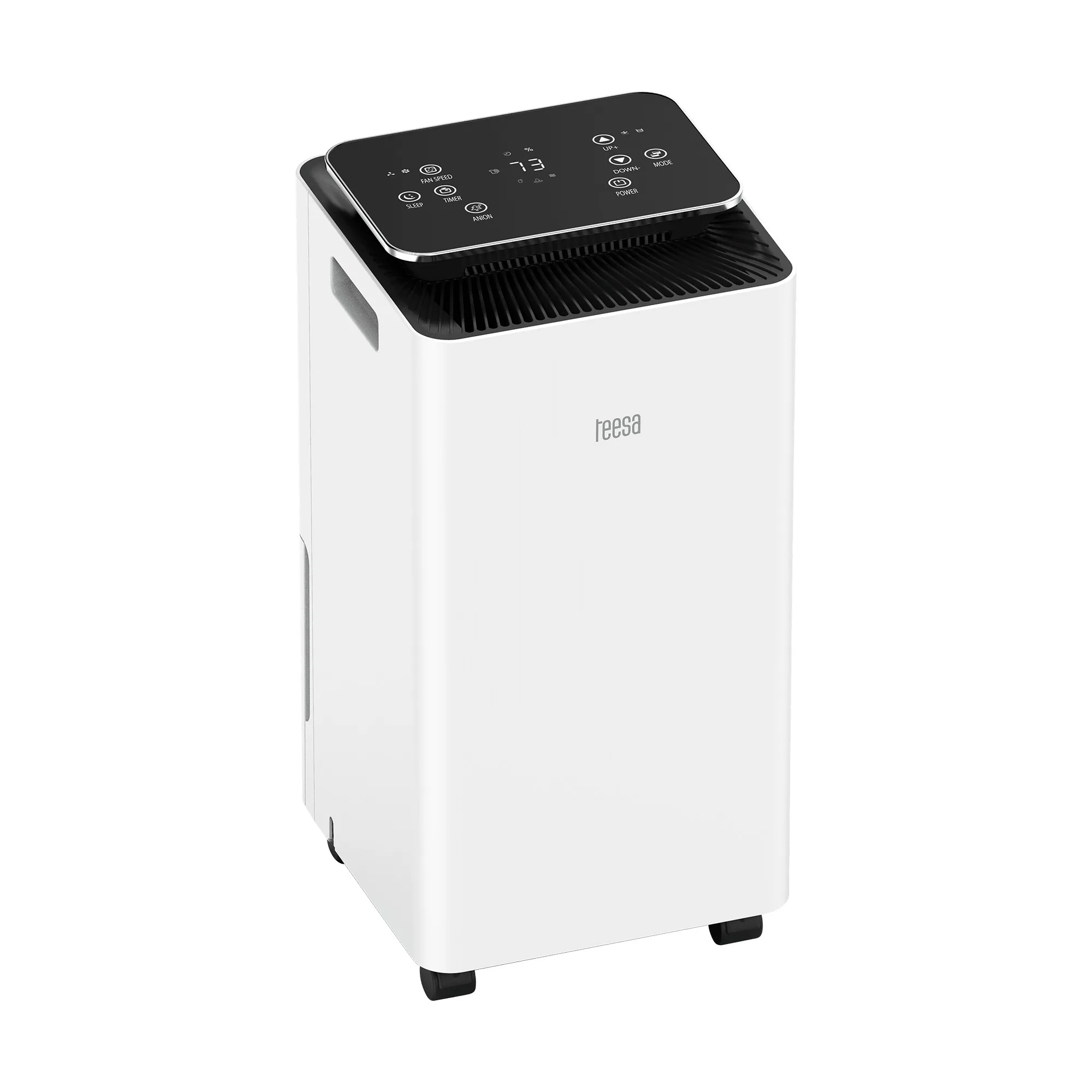 {
"alt_text": "Razvlaževalec in čistilec zraka 180W, LCD zaslon, kolesa, 2,5L"
}